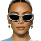 Y2K Oval Alien Mirror Sport Matrix Rave Sunglasses